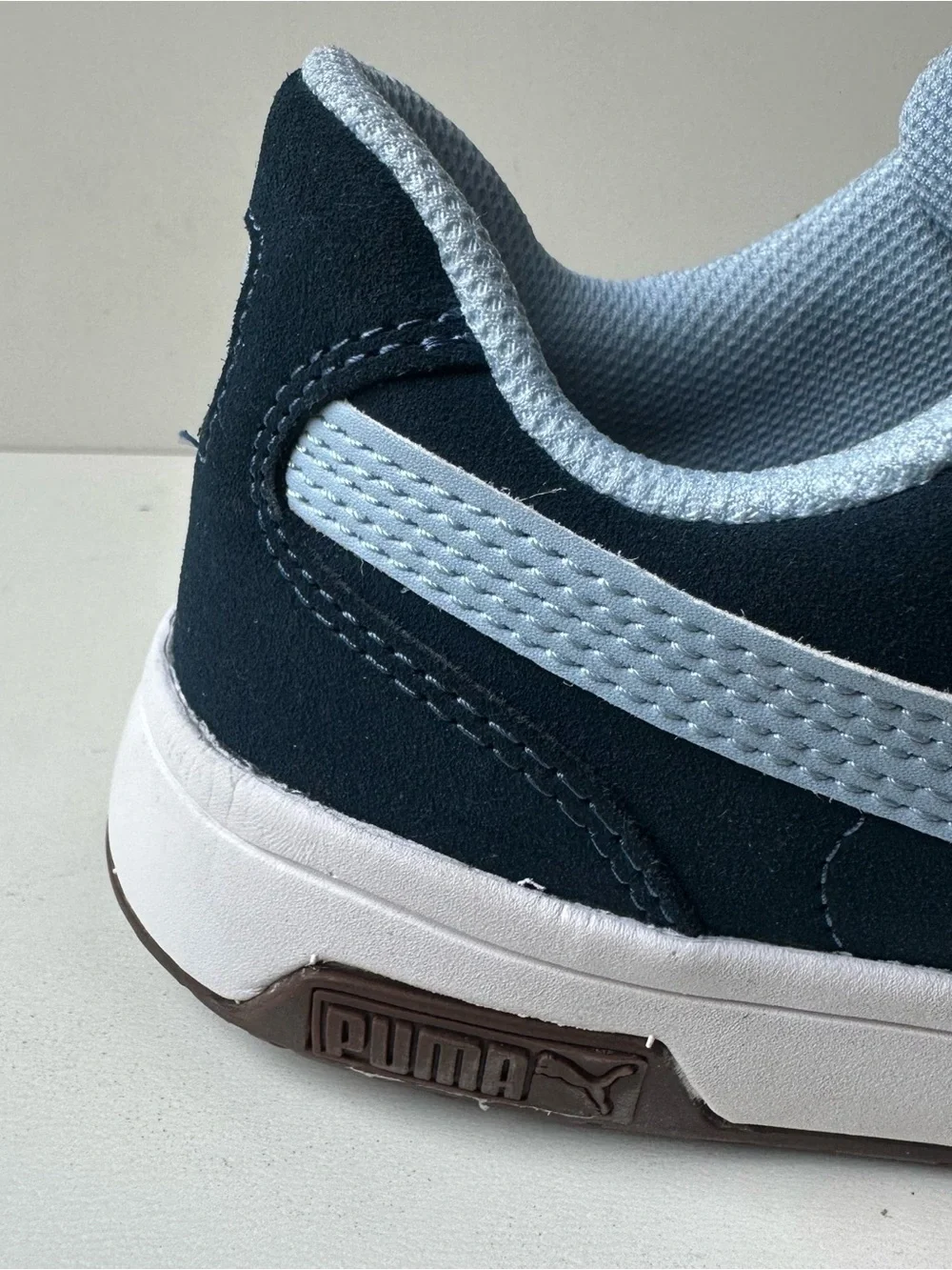 Puma Safety Shoes Men's Size 10 Navy Blue Suede Slip Resistant Work Sneakers